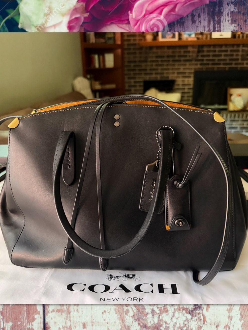 COACH 1941 COOPER CARRYALL BLACK LEATHER BAG 22821 - Picture 3 of 17
